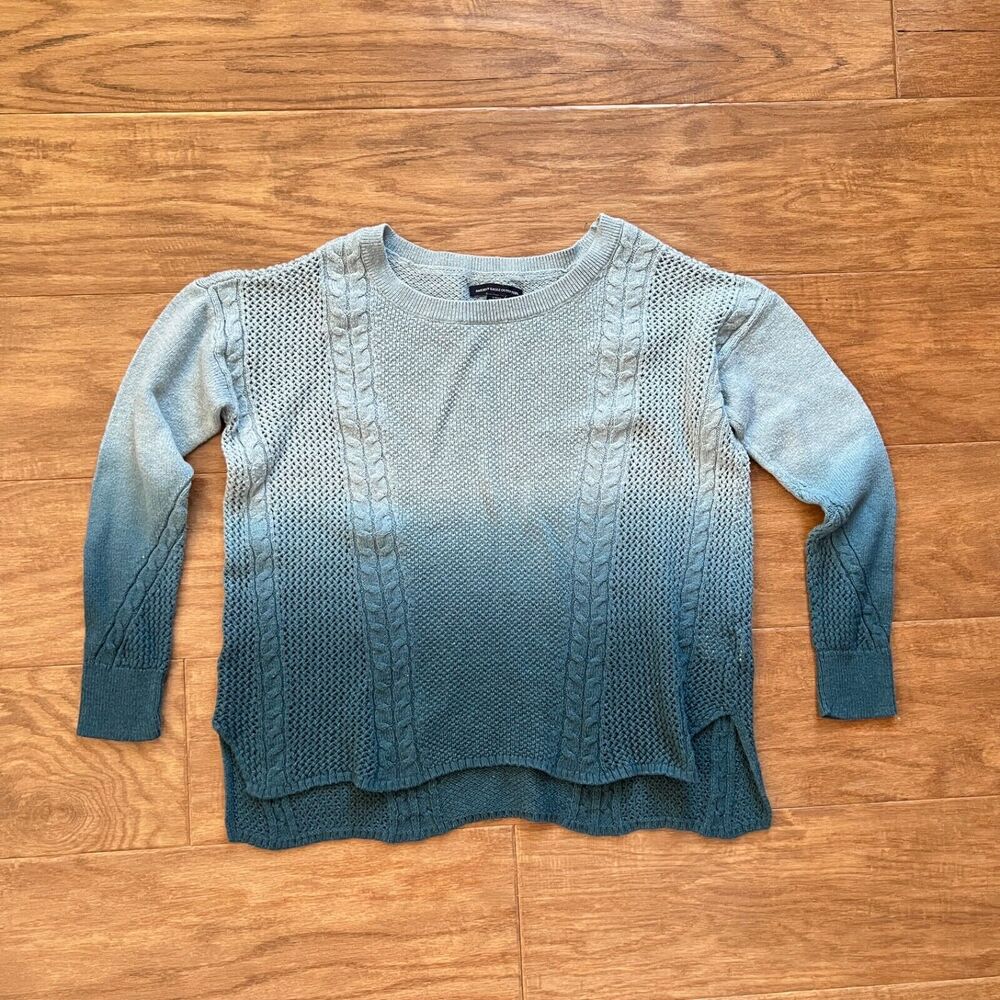 American Eagle Outfitters Sweater Size S Ombre Cable Knit Teal Blue